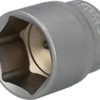 KS Tools Sechskant-Stecknuss, 32 mm, hochwertige Chrom-Vanadium-Stahl, matt verchromte Oberfläche, langlebigkeit, Vierkantantrieb nach DIN 3120/ISO 1174, Kugelarretierung