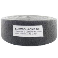 Hochwertiges Schleifvlies von Ludwig Lacke, 1 Rolle Grau 100mm x 10m K1500, ideal für Oberflächenbearbeitung