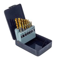 Maschinengewindebohrer Set mit Sackloch in verschiedenen Größen, inklusive M3, M4, M5, M6, M8, M10 und M12, HSSE-Co5 Metallkassette 14-teilig TiN mit Schmierstift