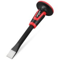 MAXPOWER Handmeißel mit Handschutz, Präzisionsflachmeissel 30 x 3 cm, Stemmeisen mit extra breiter 90mm Schlagfläche, Handmeißel aus Legierter Stahl