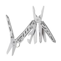 Multitool-Werkzeug mit 10 Funktionen, Silber, ideal für Männer als Geschenk oder Camping-Zubehör