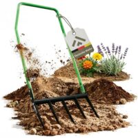 Ergonomische Grabegabel mit 5 Zinken - Hochwertige Gartengabel für Bodenbearbeitung und Rasenpflege