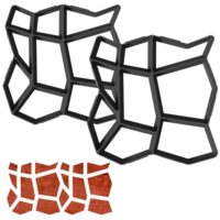Betonform aus Langlebigem Kunststoffmaterial für Gartenwege, Terrassen oder Gehwegen - Tragbare Trittsteinplatte und Mauersteine Gießform für DIY Landschaftsbau im Freien