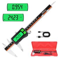 Preciva Digitaler Messschieber 150 mm, wiederaufladbar und hochpräzise elektronische Messschieber mit Touch-Bedienung und automatischer Beleuchtung für präzise Innen- und Außendurchmessermessungen