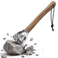 Ein lila Fausthammer mit Holzgriff, geeignet für Ingenieure und vielseitig einsetzbar in DIY-Projekten, Handwerk, Camping, Zuhause und Büro.