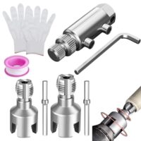 PVC Rohrgewindenschneider Set, 2-in-1 Werkzeug zum Ausdrehen von Gewinden an Wasserrohren mit 1/2 und 3/4 Zoll