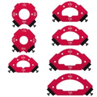 Radius Schablone Set, 7 Stück Eckradius-Frässchablone aus Aluminium für perfekte Innen-, Außenrundungen & Fasen (R10-R60, T10-T60) mit Doppel-Anschlägen für Oberfräsen