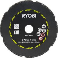 Ryobi RAKCOT03 Set 3 Scheiben für Mini-Schleifer - Schneidet Metall, Fliesen, Kunststoff, Gipskarton & Faserzement - Bohrung 10 mm - ONE+ RCT18C-0 kompatibel
