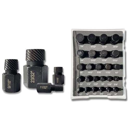 25-teiliges Schraubenausdreher-Set für abgenutzte, abgerundete, beschädigte, gebrochene Schrauben und Bolzen