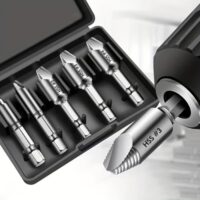 5-teiliges Schraubenausdreher-Set zum manuellen Entfernen von Schrauben und Bolzen, ideal für Heimwerker und Reparaturen zu Hause, hochwertige Werkzeuge aus HSS-Schnellarbeitsstahl mit unterschiedlichen Durchmessern