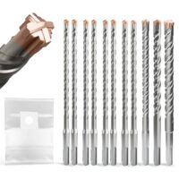 SDS Plus Bohrerset 11 teilig (4-14mm×210mm) professionelle Wendeschneide aus Hartmetall für Beton, Mauerwerk & Stein, langlebig und leistungsstark