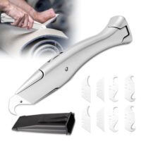 Teppichmesser mit Trapezklinge, universelles Werkzeug für das Schneiden von PVC-Bodenbelägen, robuste Aluminium-Klinge und ergonomisch geformter Handhabung