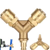Druckluftverteiler, Messing Druckluft Verteiler NW 7,2 Luftweiche 1/4 AG Stecknippel für Druckluftanlagen