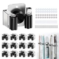 Trukafie 12 Stück Besenhalterung Wand, Gerätehalter aus Edelstahl für Gartengeräte und Werkzeuge in Küche, Badezimmer, Garage und Garten