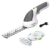 Ergonomische Gartenschere mit 7,2V Akku und 2000mAh Ladekapazität, 2 Messer, 10cm Schnittbreite und 15cm Schnittlänge