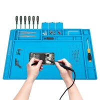 Hochwertige Lötmatte Silikon für Elektronik-Reparatur, hitzebeständig bis 500 °C, Arbeitsunterlage mit integrierter Skala