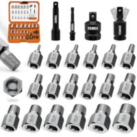 Schraubenausdreher-Set mit 3/8-Zoll-Antrieb und Multi-Spline für abisolierte gebrochene Schrauben, Muttern und Schrauben
