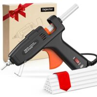 Elektrische Heißklebepistole mit großen Heißklebestiften, ideal für Schule, Basteln, Heimwerken und Kunst. Schnell und effizient reparieren Sie zu Hause.