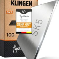 Scharfe Trapezklingen aus SK5 Stahl - Cuttermesser Klingen und Teppichmesser Klingen Set mit praktischer Spenderbox
