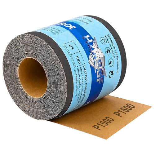Hochwertiges 1500 Körnung Schleifpapier, 93 mm breit und 10 m lang, ideal für Auto, Trockenbau, Metall und Holz