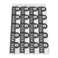 20 Stück Akku-Kapazitäts-Schlüssel-Aufkleber für BL1830 und BL1430, schwarze Aufkleber 22 x 19 mm