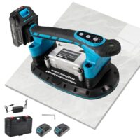 2IN1 Akku Fliesenrüttler mit Saugnäpfen | 6 Gang Einstellbar, 30x16cm Saugnapf 250kg Tragkraft, Elektrische Vibrationsmaschine für 2m Fliesen Wandfliesen & Ziegelwand
