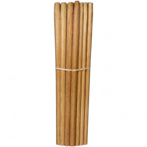 10 Stueck Ersatzbesenstielen aus Buchenholz, 150 cm lang, ideal fuer Gartenarbeiten und Heimwerken