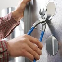 Professionelle Loch-Schere für Heimwerker und Handwerker, links- oder rechtschneidend, 250 mm Gesamtlänge, 37 mm Schnittlänge