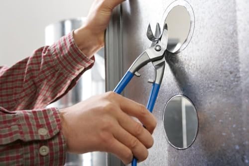 Professionelle Loch-Schere für Heimwerker und Handwerker, links- oder rechtschneidend, 250 mm Gesamtlänge, 37 mm Schnittlänge