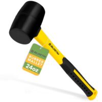 Gummihammer aus Vollgummi, robuster und ergonomischer Hammer für Platten, Maurer, Zeltheringe, Fliesen und Pflastersteine mit rutschfestem Griff