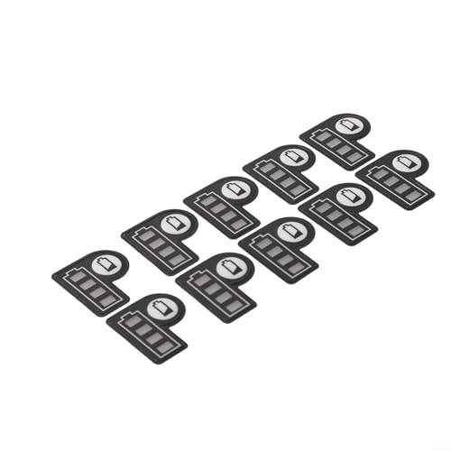 Batteriekapazitätsanzeige-Aufkleber für Makita BL1830 und BL1430 - 10 Stück - Schwarz - ideal für Lithium-Batterien von Makita BL1830 und BL1430 - einfache Überwachung der Leistungsstufen