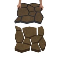 Zwei Betonformen für Gehwege, 50x50cm groß, rutschfeste Oberfläche, aus hochwertigem Kunststoff gefertigt und wiederverwendbar