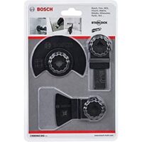 Bosch Professional 3-teiliges Starlock Fliesen Basis Set für Fliesen, Fräsen, Abschaben, Tauchschneiden und Zubehör Multifunktionswerkzeug