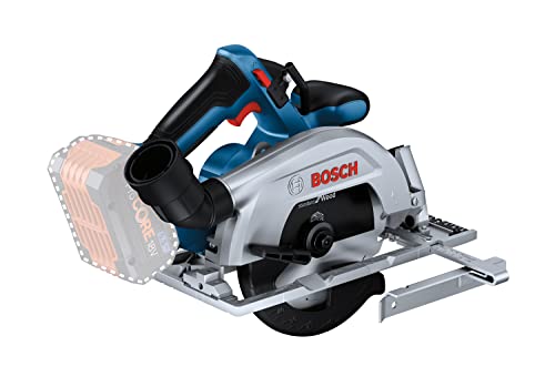 Bosch Professional 18V System Akku Kreissäge GKS 18V 57-2 mit externer Staubabsaugung und 165mm Sägeblatt