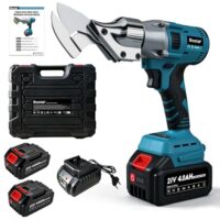 Elektrische Blechschneider mit bürstenlosem Motor und 2x 4,0Ah Akku für 1,5mm Metall & 2,0mm Alu, 360° drehbarer Kopf und Auto-Stopp-Funktion