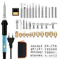 Brandmalerei-Set mit 37 Teilen für Holzbearbeitung, 60 Watt, perfekt für Hobbyschmiede und Erwachsene, Brenner für Holzscheitel, Kork, Leder, Gravur, Skulptur und Temperaturverstellung