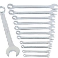Hochwertiges Werkzeugset mit 12 Ringmaulschlüsseln in verschiedenen Größen, Chrom-Vanadium-Stahl, langlebig und robust, ideal für Heimwerker und Profis in Werkstatt oder Garage.