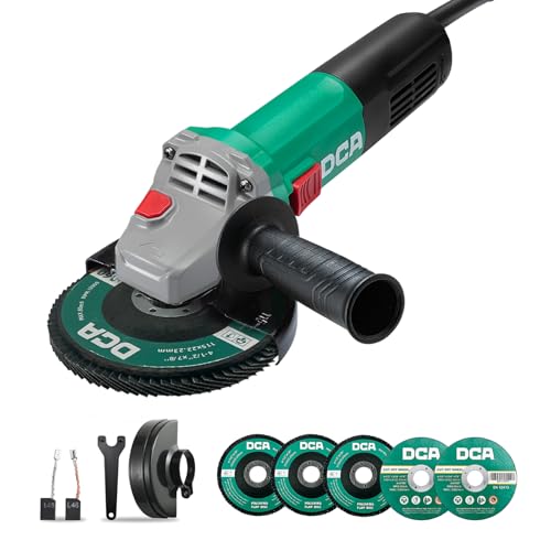 DCA 860W Winkelschleifer, 11.800 min⁻¹, ultraschlanker Griff, kompaktes Getriebegehäuse, Leichtgewicht Trennschleifer für Schneiden und Schleifen