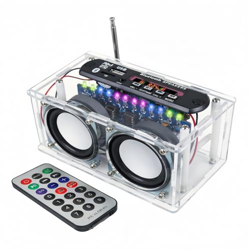 DIY Elektronik Lautsprecher Kit mit Bluetooth und FM, Bausatz für Löten und Basteln