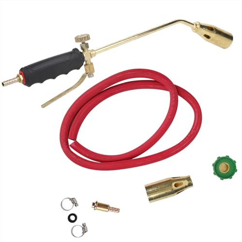 Einsetzbarer und komfortabeler Gasbrenner mit doppelter Öffnung, messingbeschichtet und leicht zu handhaben. Ideal für verschiedene Anwendungen wie Fleischhaarentfernung, Reparatur von Hauslecks oder Kabelreparatur.
