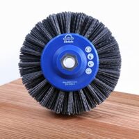Ehrholz Schleifbürste für Winkelschleifer, 140 mm Durchmesser, Rundbürste, Strukturierbürste für Holz und Metall