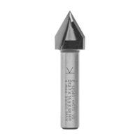 V-Nutfräser und Schriftenfräser mit Schaft 8 mm, Durchmesser 12,7 mm, Nutzlänge 15,9 mm und Winkel 60° für Metallbearbeitung