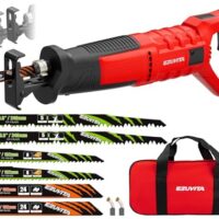 Hochwertige 850W Säbelsäge für professionelle Heimwerkerarbeiten, geeignet für Holz, Metall, PVC und Baumschnitt. Viele Funktionen wie 6 Geschwindigkeitsstufen, drehbarer Griff und verstellbare Sägeschuhplatte.