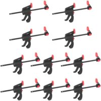 10 Stück Schnellspannzwinge von FUNSUEI mit 100mm Spannweite und 19,5 cm Länge, ideal für Holzarbeiten und Werkstattprojekte
