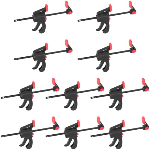 10 Stück Schnellspannzwinge von FUNSUEI mit 100mm Spannweite und 19,5 cm Länge, ideal für Holzarbeiten und Werkstattprojekte