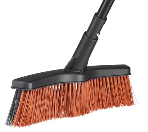 Ersatzkopf für Fiskars Solid Stiel oder als separater Besen-Kopf zum Verbinden, 38 cm breit, schwarze Farbe, Kunststoff
