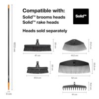 Fiskars Stiel für Fiskars Solid Laubbesen und Gartenrechen, Länge 157,5 cm, Aluminium, Schwarz/Orange, Solid, 1014913