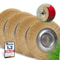 Fugenbürste 4er Set, kompatibel mit Einhell BG-EG 1410 und GC-EG 1410, effektive Reinigung von Unkraut in Pflaster- und Steinfugen, langlebigkeit und Robustheit dank Messingdraht