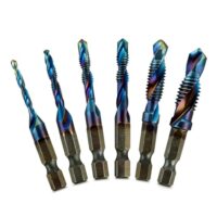 Ztolbriy Gewindenschneider-Set mit 6 Stück Kombi Bits M3, M4, M5, M6, M8 und M10 für Akkuschrauber mit 6,35mm Aufnahme - Praktisches Gewindebohrer Set