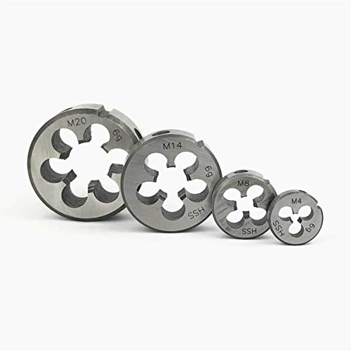 HSS Schneideisen Aussengewindenschneider metrisches Regelgewinde M4 für Metallbearbeitung, hohe Qualität, effektive Bearbeitung von Metallteilen mit metrischem Regelgewinde M 4 x 0,70 nach DIN ISO 13